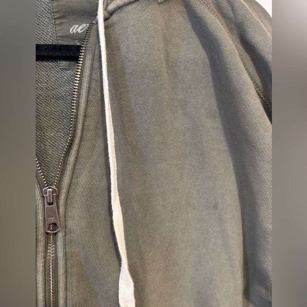 Aerie Down-to-Earth Full Zip Hoodie Festive Olive Size Small - Picture 3 of 5